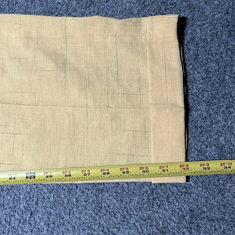 Malta Dress Pants Mens 34 Yellow Gold Pleated Cuffed Grid Wide Leg Retro Slacks